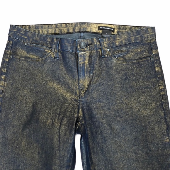 Club Monaco Sonica metallic waxed skinny jeans size 6 - Picture 2 of 9